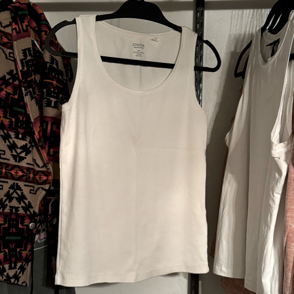 Chico’s True Color Tees, Cotton, ribbed, SZ: 1